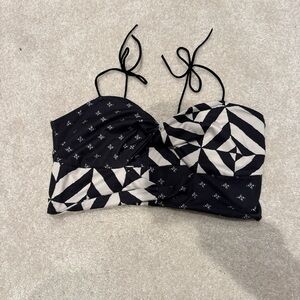 Urban Outfitters Black and White Bustier Crop Top